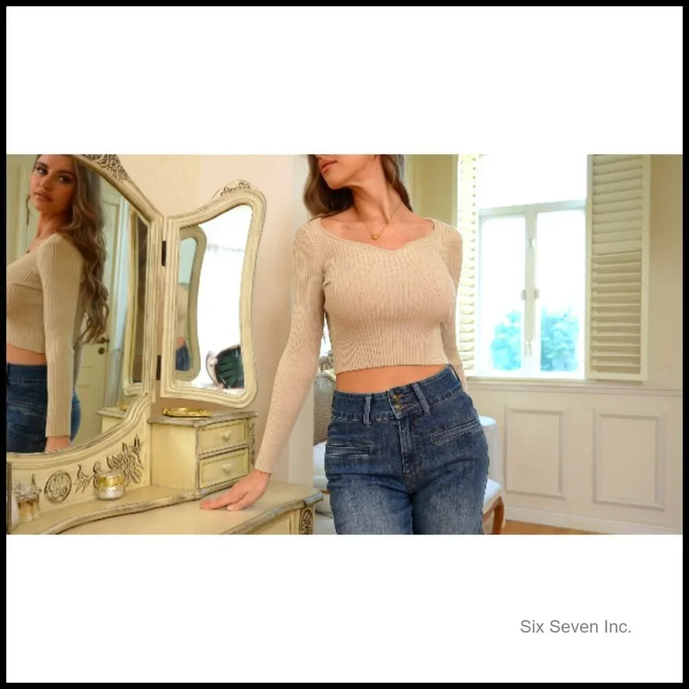 High Waisted Wide Leg Jeans Stretchy Tummy Control Relaxed Fit Trendy Denim